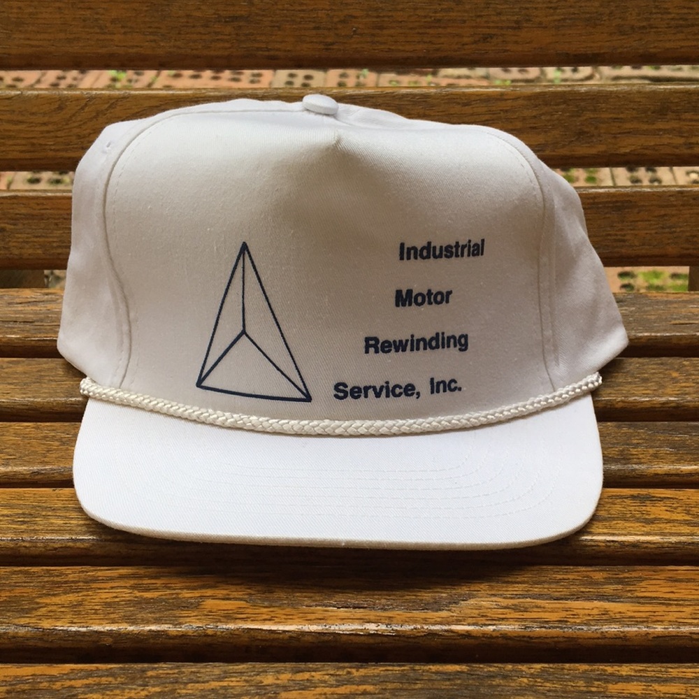 White 5 full panel SnapBack golf hat NWOT industrial motor rewinding service